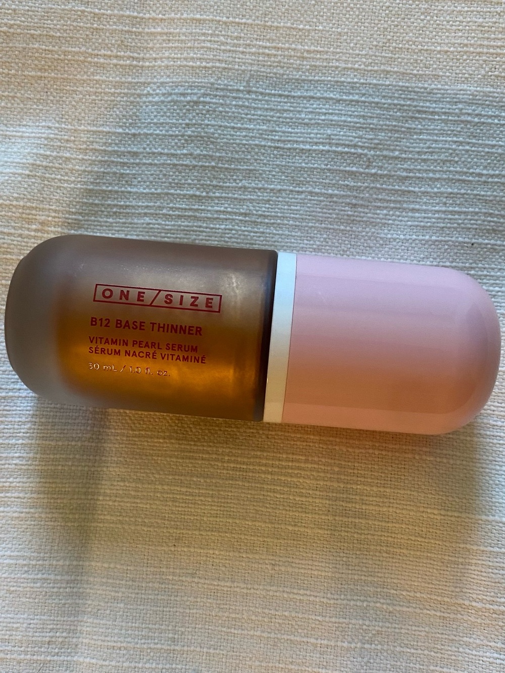 ONE/SIZE Pink and Amber Capsule Vitamin Serum Bottle